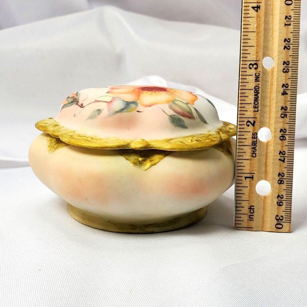 VTG Hand-Painted Cricket Jewelry Box Lidded Porcelain Trinket Box By L. Gibson - Picture 4 of 16